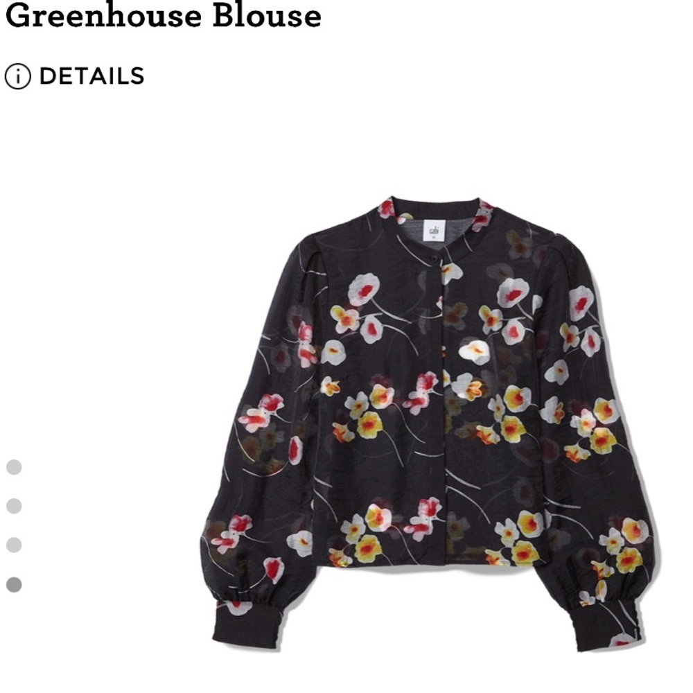 Cabi Greenhouse Black Floral Blouse